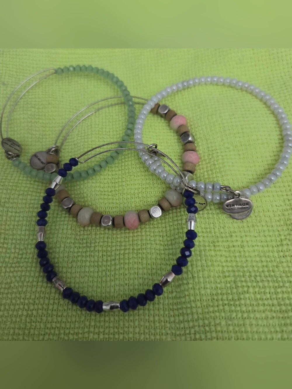 4 ALEX AND ANI Beaded Charm Bangles / Bracelets